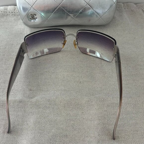 Chanel Vintage CC Sunglasses - Silver Iridescent - Rhinestones - 4095-B 124/Z1 - Picture 3 of 12